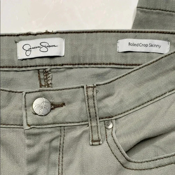 Jessica Simpson Green Crop Skinny Jeans Size 6 - Picture 6 of 7